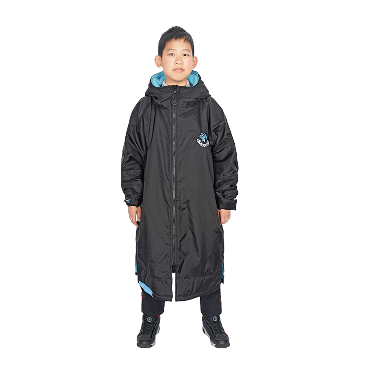 Custom Waterproof Long Sleeve Recycled Changing Robe Dry Robe Kids Surfing Poncho Coat
