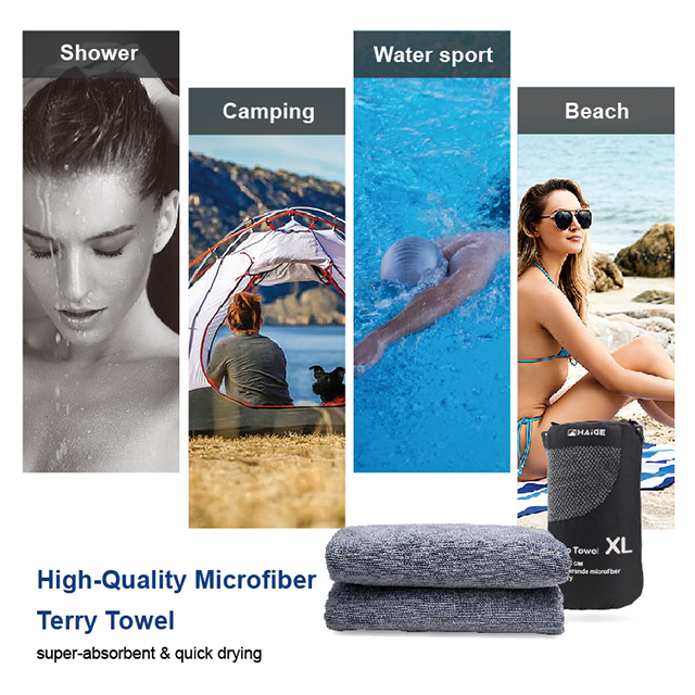 Microfiber terry camping towel
